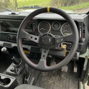 Defender Deep Dish 350mm Leather Steering Wheel defender deep dish leather steering wheel