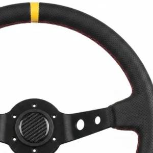 Defender Deep Dish 350mm Leather Steering Wheel Defender Leather Deep Dish Steering Wheel